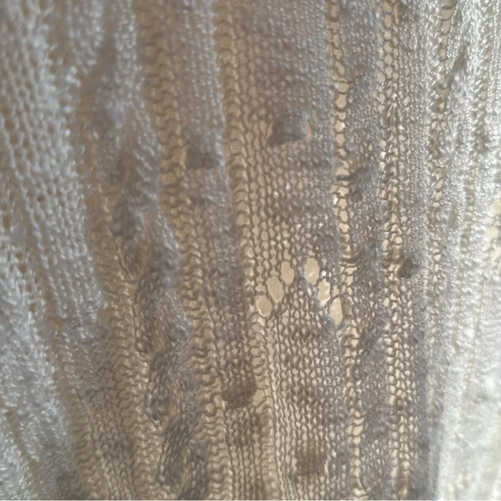 Cream Soft Sheer Cable Knit Sweater - Picture 14 of 14